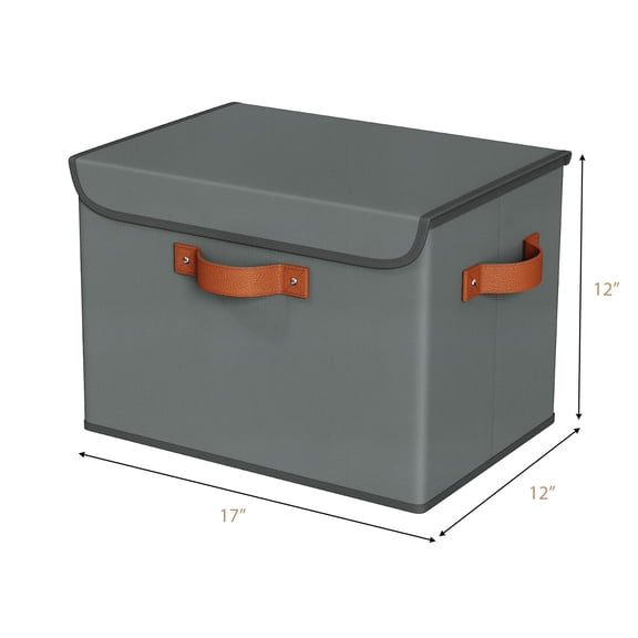 Fabric Grey Storage Cube 3-Pack 10 Gallon Stackable Organizer with Lid