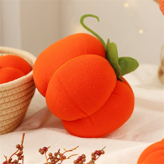Fabric Halloween Pumpkin Accent, 3.54 Inch Small Fleece Pumpkin Decor for Tiered Tray and Bookshelf Display, Small 1 Pc, bldnkj