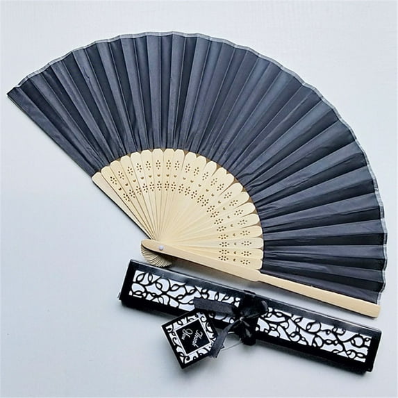 Fabric Handheld Folding Hand Fan With A Tassel Grade Bamboo Ribs For Women Girls Summer Party Event Favor Birthday Wedding Souvenir Gift