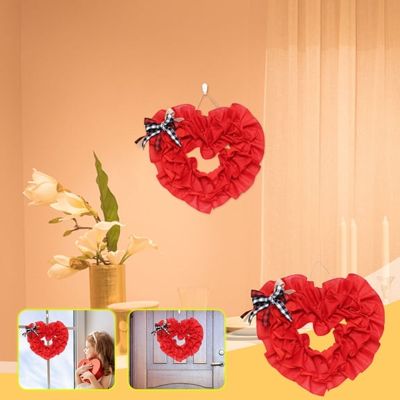 Fabric Hanging Decoration Proposal Heart Shaped Prop Featuring A Floral Ring and Peach Heart Door Hanging for Wedding Anniversary Or Romantic Party Decor Blahzhy | Color
