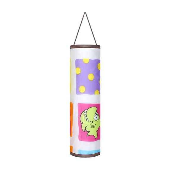 Fabric Hanging Garbage Bag Storage Bags Dispenser, Cylindrical, Kitchen Waste, Bathroom Trash, Hanging Garbage Bag Organizer, Kitchen Plastic Bag Storage Pouch D
