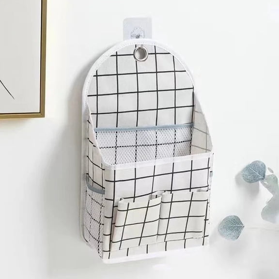 Fabric Hanging Storage Bag for Dormitory Wall Mounted Wall Door Bags Dual-Pocket Side Mesh Organizer Book Magazine Phone Holder