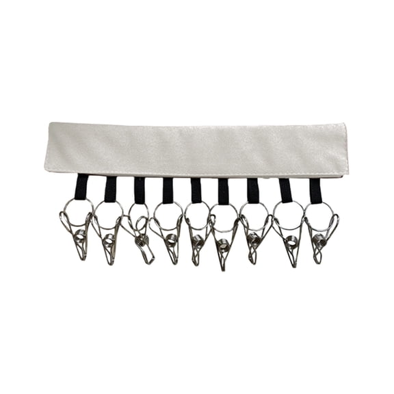 Fabric Hat Rack with Metal Clips, Multipurpose Hanging Organizer for Hats, Socks, Masks, Underwear, Towels — Space - Saving Foldable Wall Mount Holder for Closet, Balcony, Travel,White