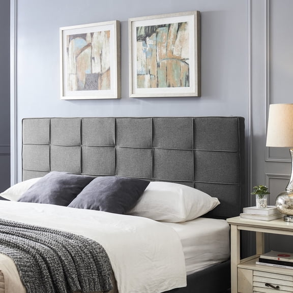 Fabric Headboard | California King Bed Frame with Piped Details | Enhance Room Ambiance