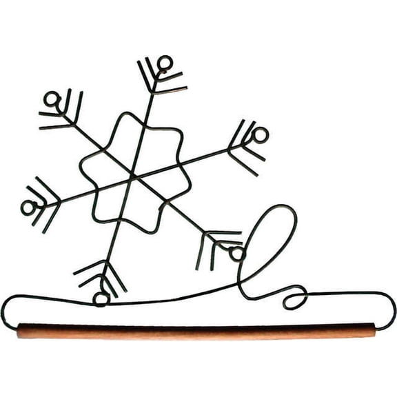 Fabric Holder W/6" Dowel-Snowflake - White