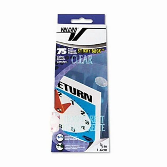 Fabric Hook and Eye Sticky-Back Hook & Loop Fasteners - Clear - 5/8 Diameter Coins