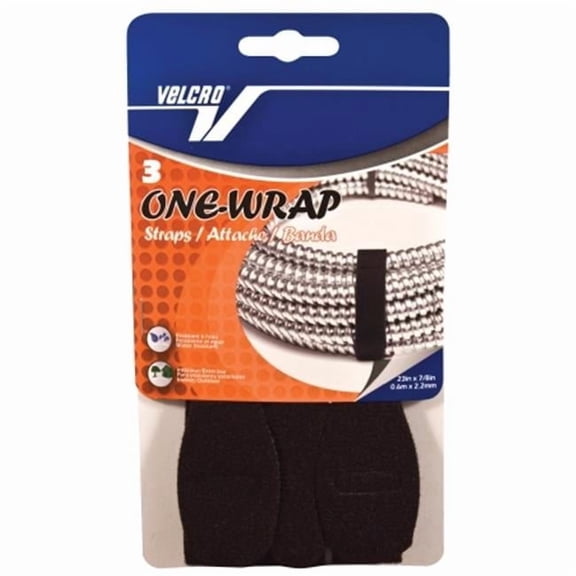 Fabric Hook and Eye Usa 3 Count Black .88in. X 23in. One Wrap Fabric Hook and Eye Strap