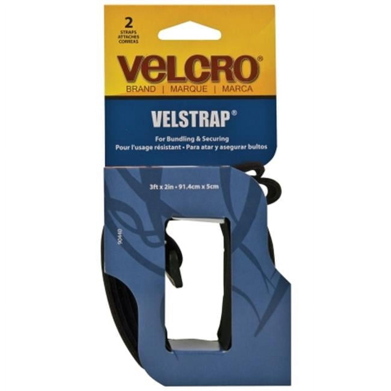 Fabric Hook and Eye Usa  Velstrap Strap With Handle - Black - 2in. x 36in.
