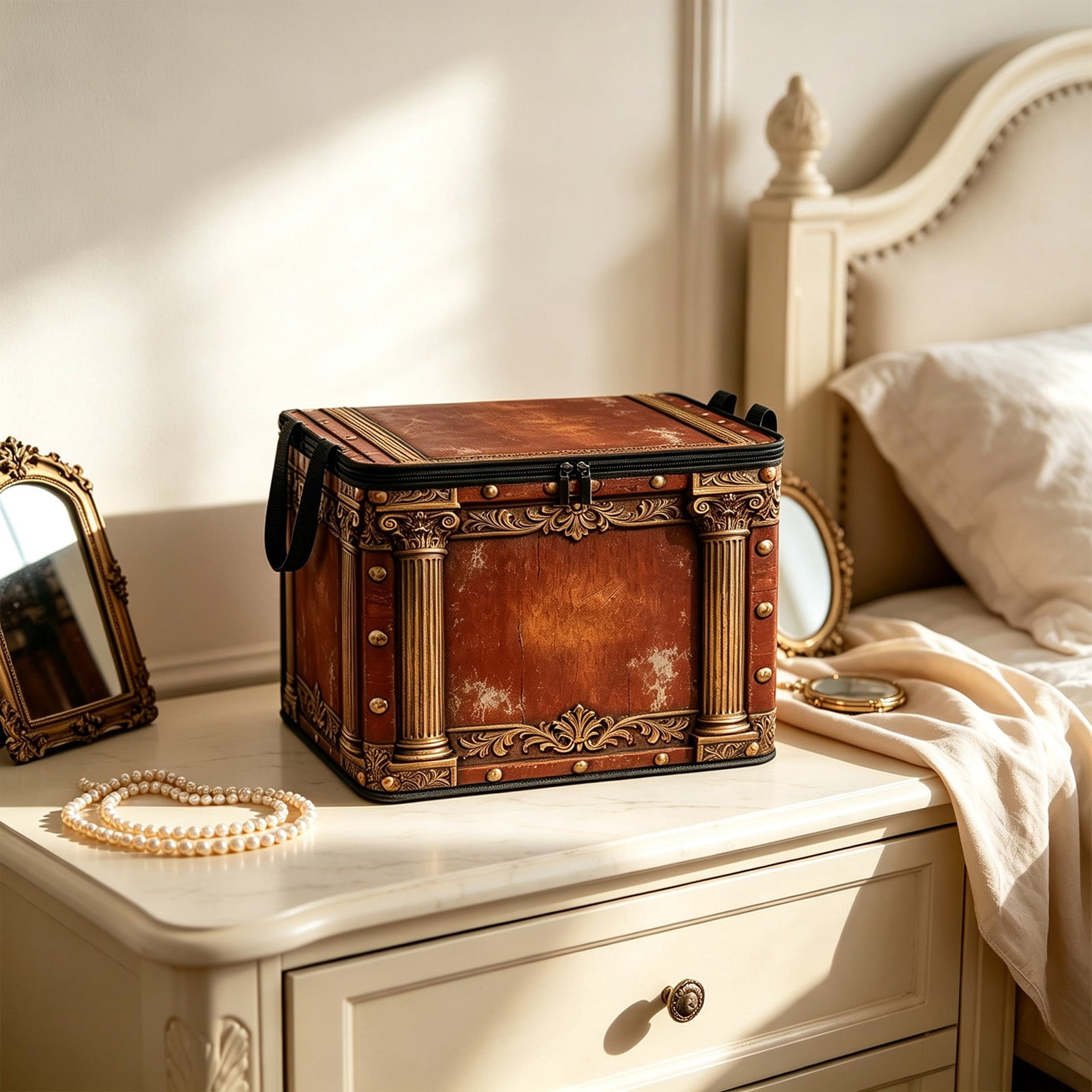 Fabric Imitation Wooden Storage Box, Foldable Building Design Organizer ...