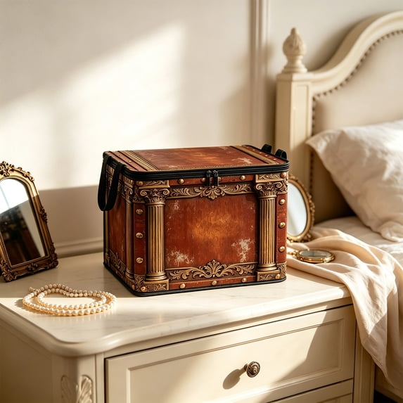 Fabric Imitation Wooden Storage Box, Foldable Building Design Organizer ...