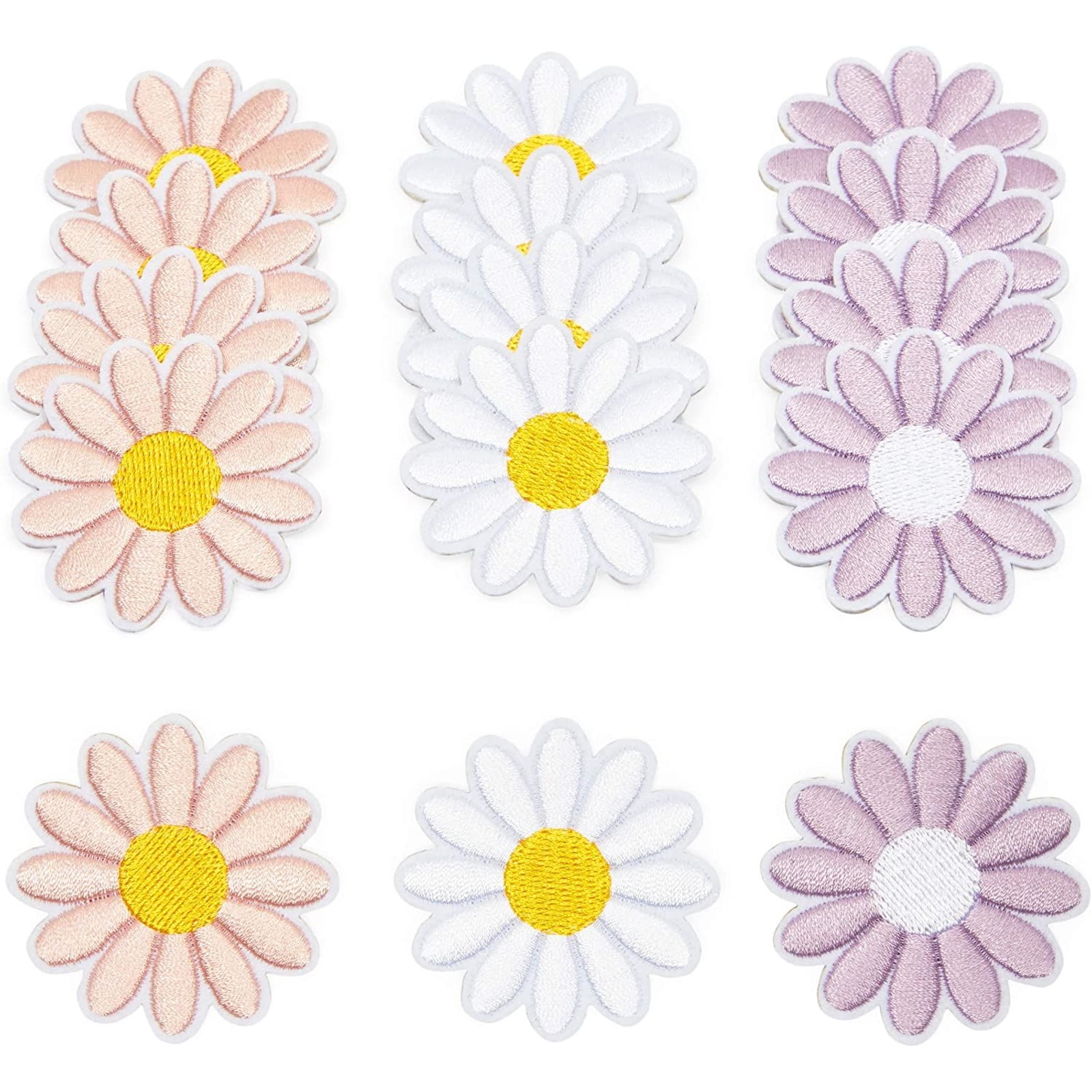1.75 Yellow Flower Daisy Iron on Embroidery Patch