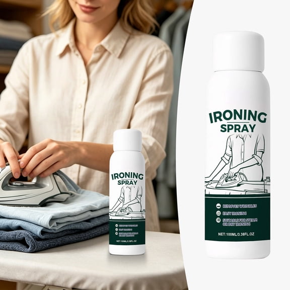 Fabric Ironing Spray 100ml Anti Static Spray Starch Spray for Ironing Clothes No Flaking Refresher for Cotton Linen Polyester