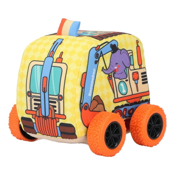 Fabric Kids Pull Back Car Cartoon Parent Child Interaction Soft Baby Vehicle Toy For 1 To 3 Years Old Toddler