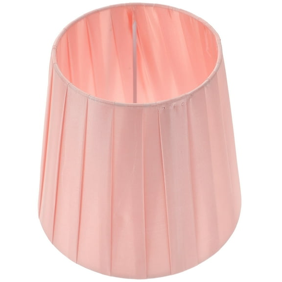 Fabric Lampshade Vintage Decor Burlap Drum Pleated Rural Pink Iron