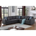 thumbnail image 1 of Fabric Linen Reversible Modular Modern Style Sectional Sofa-Dark Gray, 1 of 9