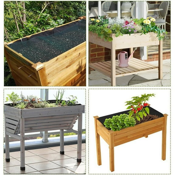 Fabric Liner for Large Veg Trough Outdoor Raised Bed Planter Liner Non Woven Black Vegetable Trugs Herb Planter Liner