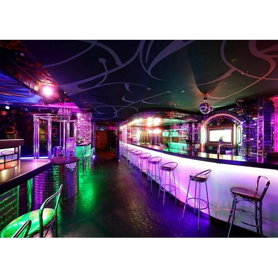 Fabric Luxury Night Club Bar Backdrop for Photography Bar Club Disco Dance Ballroom Background Stripper Club Nightclub Party Decorations Bar Background Portrait Photoshoot Studio Props