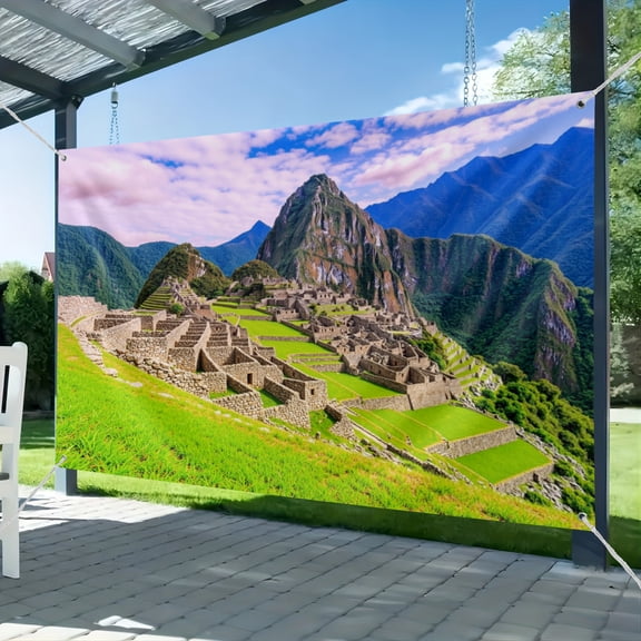Fabric Machu Picchu Inca Ruins Backdrop Peruvian Inca Empire City Mountain Scenery Backdrop Travel Themed Party Wedding Decor Historic Sanctuary Scenic Spots Photo Props