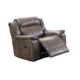thumbnail image 1 of Fabric Manual Recliner Chair with Pillow Top Arms Brown - Saltoro Sherpi, 1 of 5