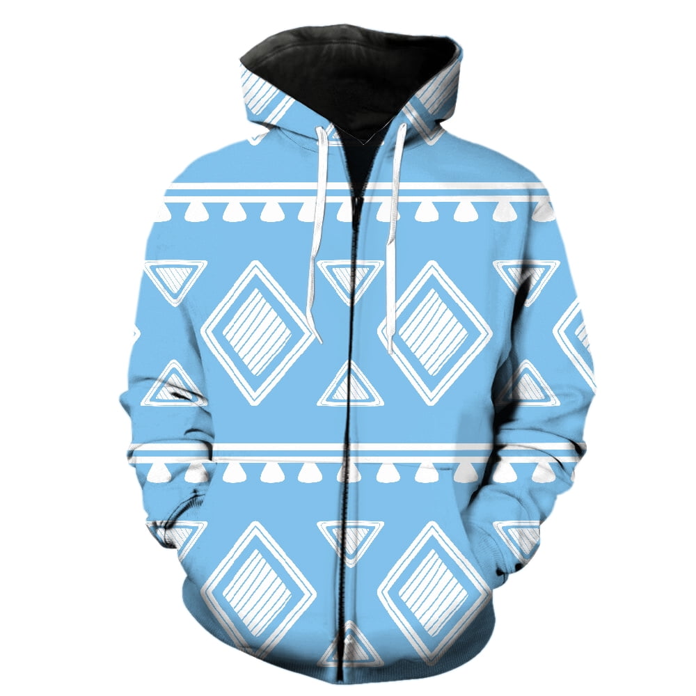 Scattered Generations Turquoise Men's Zipper Hoodie