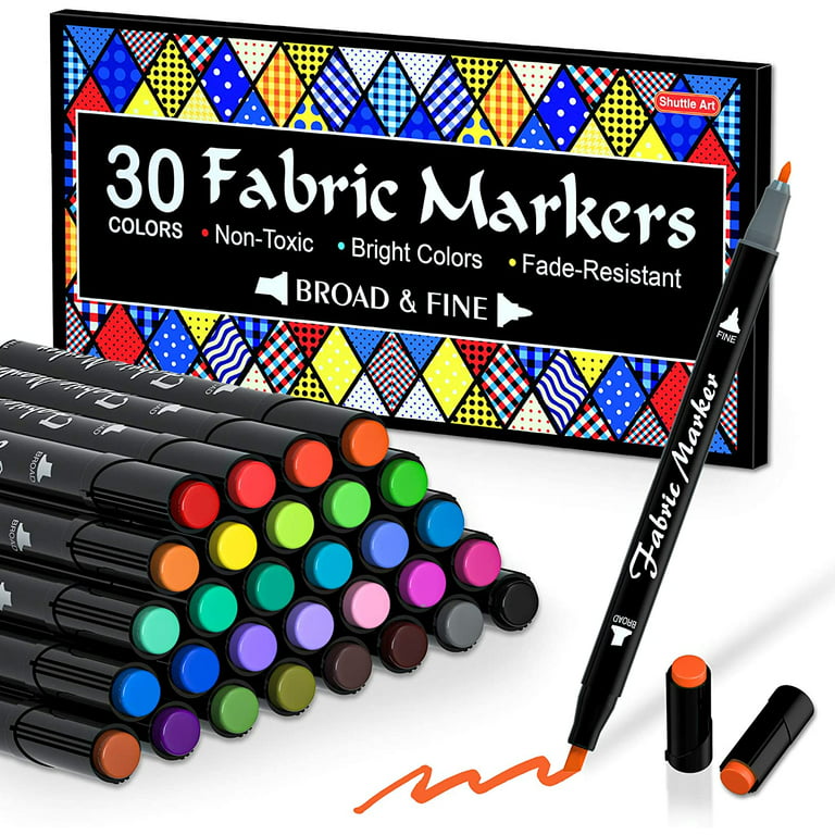 Crafts 4 All Fabric Markers for Clothes - Pack of 2 No Fade, Dual