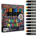 thumbnail image 1 of Fabric Markers Permanent for Clothes, 24 Colors Fine Tips Paint Pens for Clothing Canvas Tote Bags T-Shirt and Shoes, 1 of 7