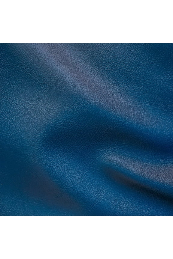 54" Wide Blue Faux Leather By The Yard, 3 Continuous Yards 540 GSM 0.8mm Thickness Artificial Leather Fabric, Leatherette, Imitation Leather, Fashion Leather