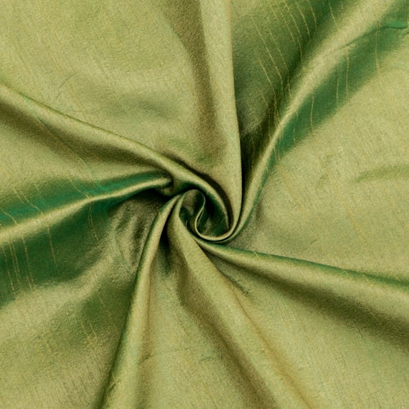 Fabric Mart Direct Apple Green Faux Silk Fabric By The Yard, 42 inches or 107 cm width, 1 Yard Green Silk Fabric, Slubbed Faux Silk, Bridal Dress Silk Fabric, Wholesale Art Silk Fabric