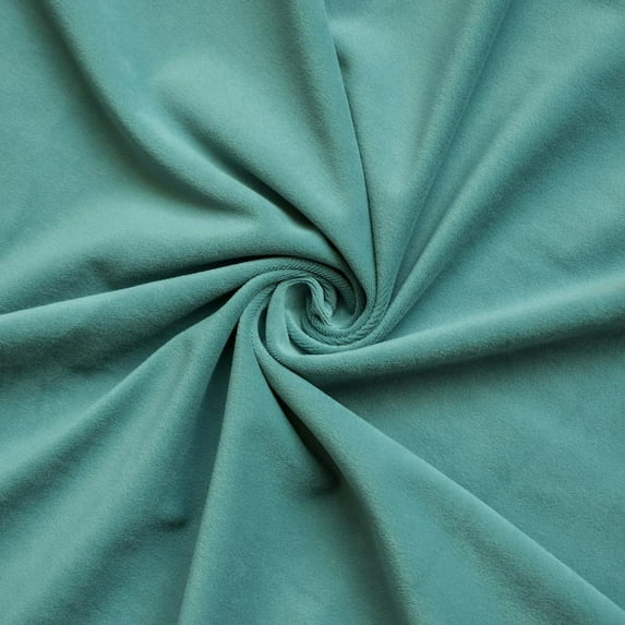 Fabric Mart Direct Aqua Green Fabric by the Yard, 54 inches or 137 cm Width Green Velvet Fabric, 1 Continuous Yard Plush Velvet Fabric, Upholstery Fabric, Fabric For Curtains, Pillows