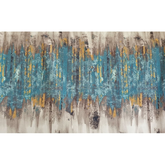 Fabric Mart Direct Beige, Blue Printed Velvet Fabric By The Yard, 54 inches or 137 cm width, 4 Continuous Yards Beige Velvet Fabric, Abstract Love, Upholstery Drapery Curtain Wholesale Fabric