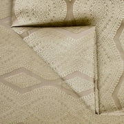 Fabric Mart Direct Beige Geometric Embroidered Fabric By The Yard, Viscose Embroidered Fabric, Upholstery Fabric, Curtain Fabric, Wholesale Fabric,Woven Fabric