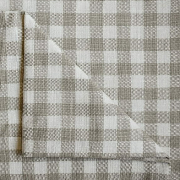 Fabric Mart Direct Beige Gingham Checks Cotton Fabric By The Yard, 18 Continuous Yards 55 inch or 140 cm Width, Woven Upholstery Fabric, Drapery, Shower Curtain Fabric, Wholesale, Pure Cotton Fabric
