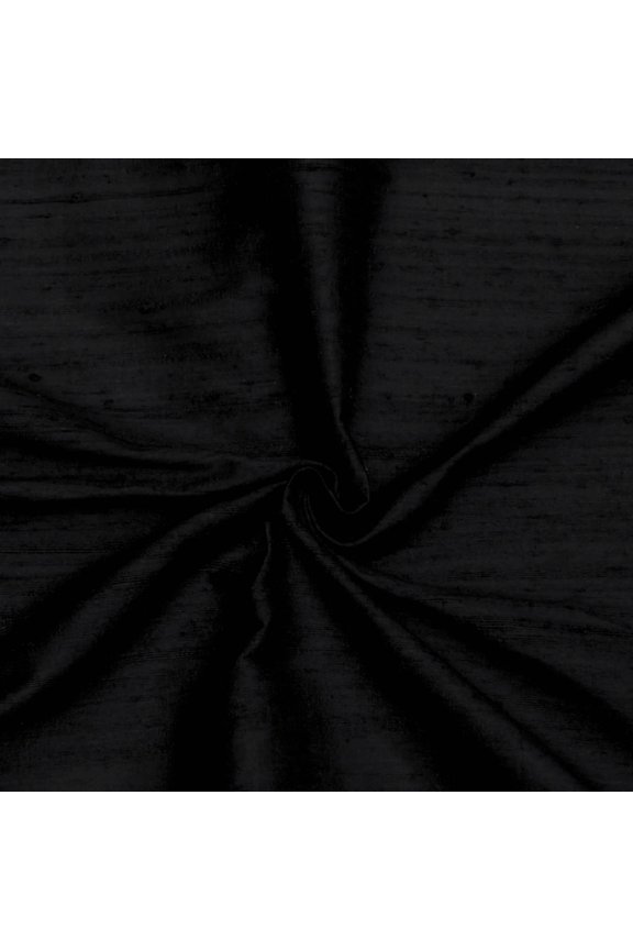 Black 100% Pure Silk Fabric By The Yard, 41 inches or 104 cm width, 8 Continuous Yards Black Silk Fabric, Pure Silk Dupioni Bridal Dress Fabric, Upholstery Curtain Wholesale Fabric