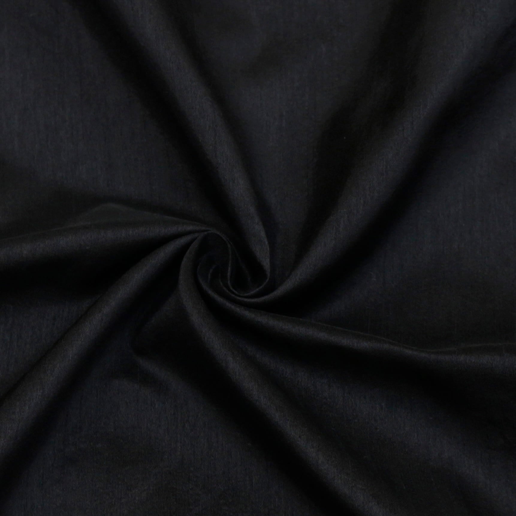 Fabric Mart Direct Black Faux Silk Fabric By The Yard, 42 inches or 107 cm width, 5 Continuous Yards Black Silk Fabric, Slubbed Faux Silk, Bridal Dress Silk Fabric, Wholesale Art Silk Fabric