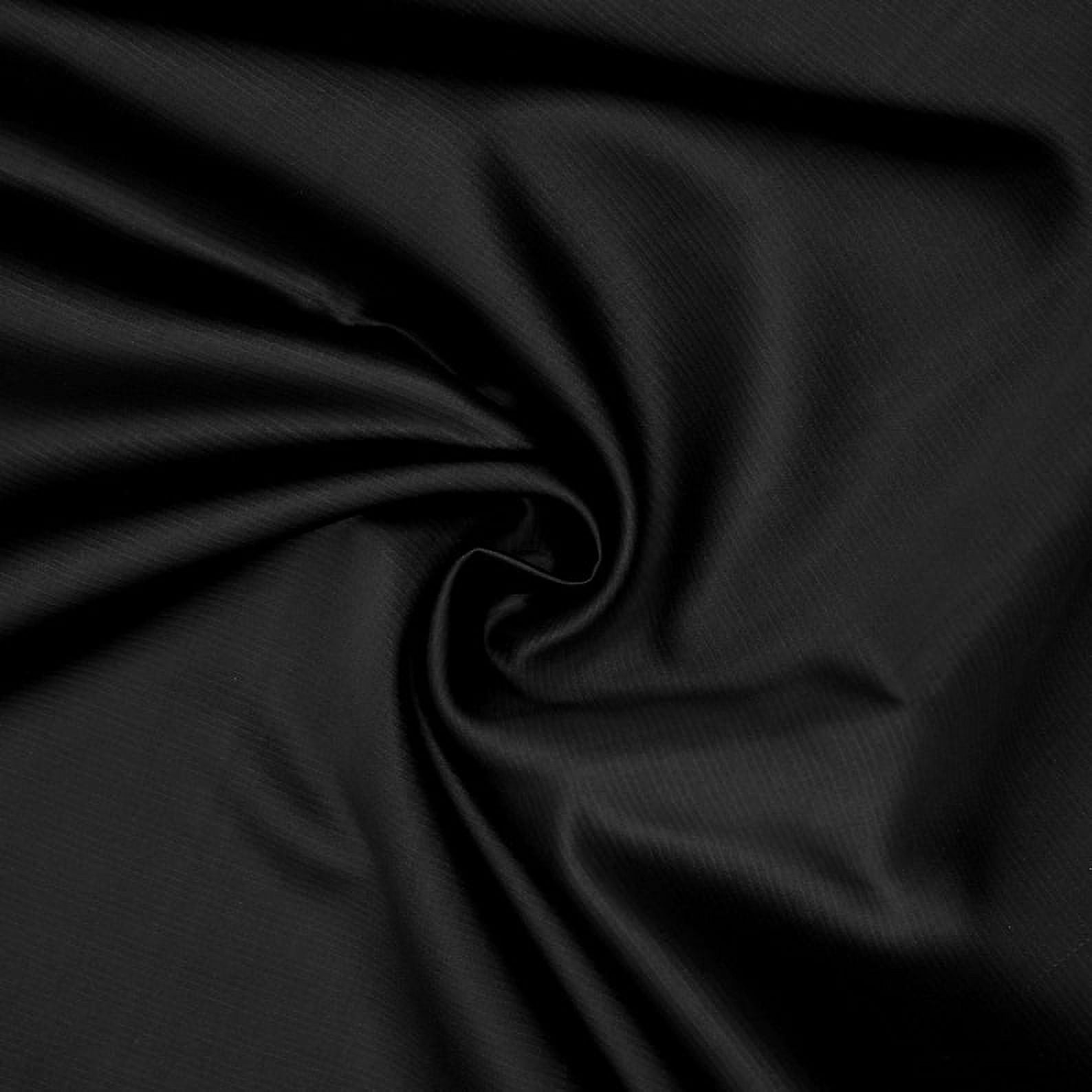 Fabric Mart Direct Black Heavy Satin Fabric by the Yard, 54 inches or 137 cm Width Black Satin Fabric, 1 Yard Solid Satin Upholstery Fabric For Curtains, Pillows