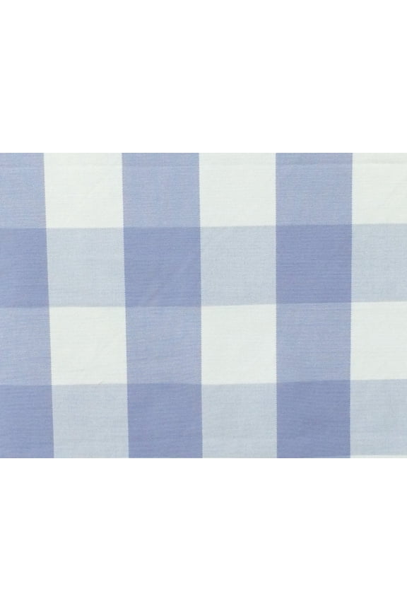 Blue Bell, White Cotton Fabric By The Yard, 55 inches or 140 cm width, 1 Yard Blue Cotton Fabric, Gingham Checks, Upholstery Drapery Shower Curtain Wholesale Fabric