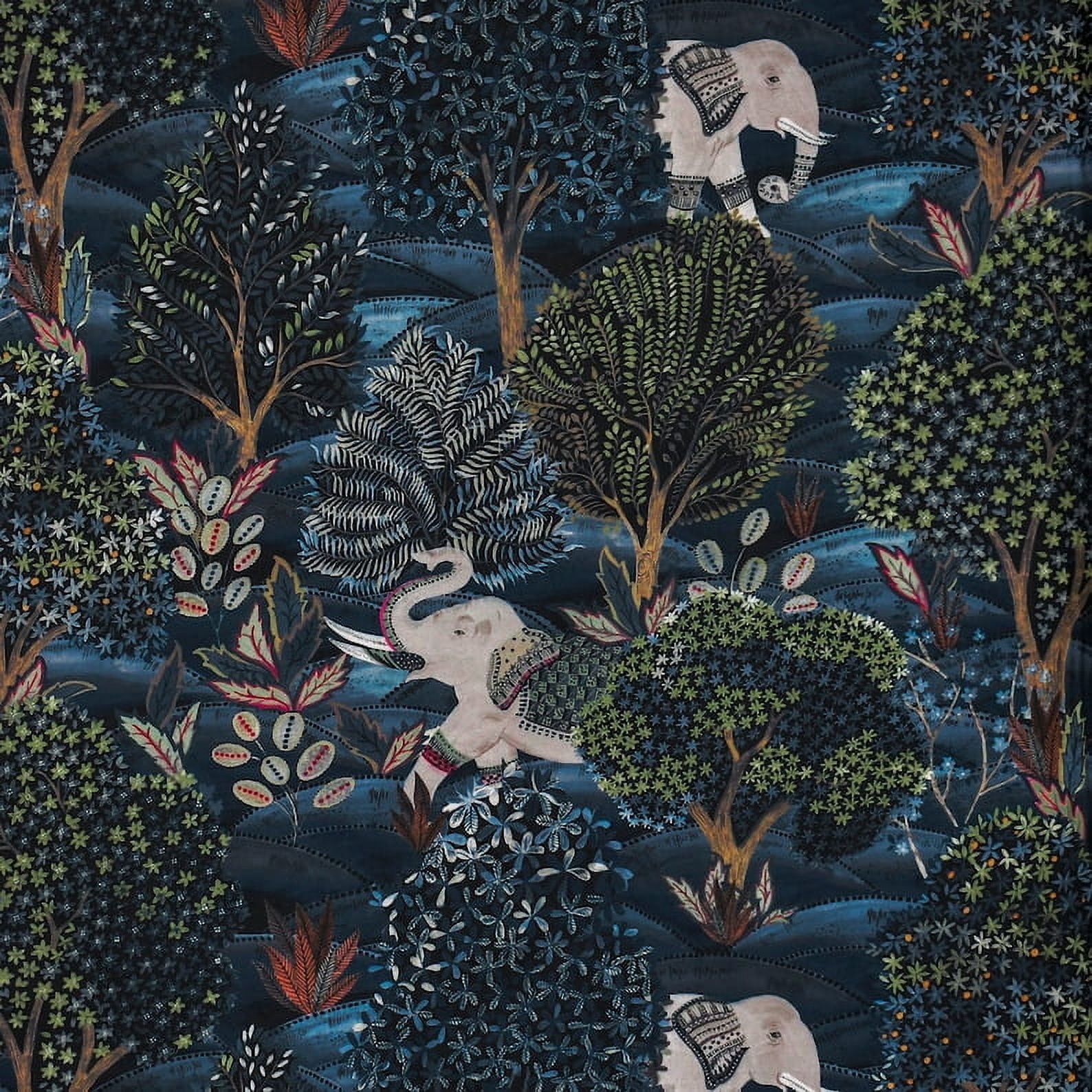 Fabric Mart Direct Blue & Green Fabric by the Yard, 55 inches or 140 cm Width Blue Velvet Fabric, 18 Continuous Yards Printed Velvet Fabric, Upholstery Fabric, Fabric For Curtains, Fabric For Pillows