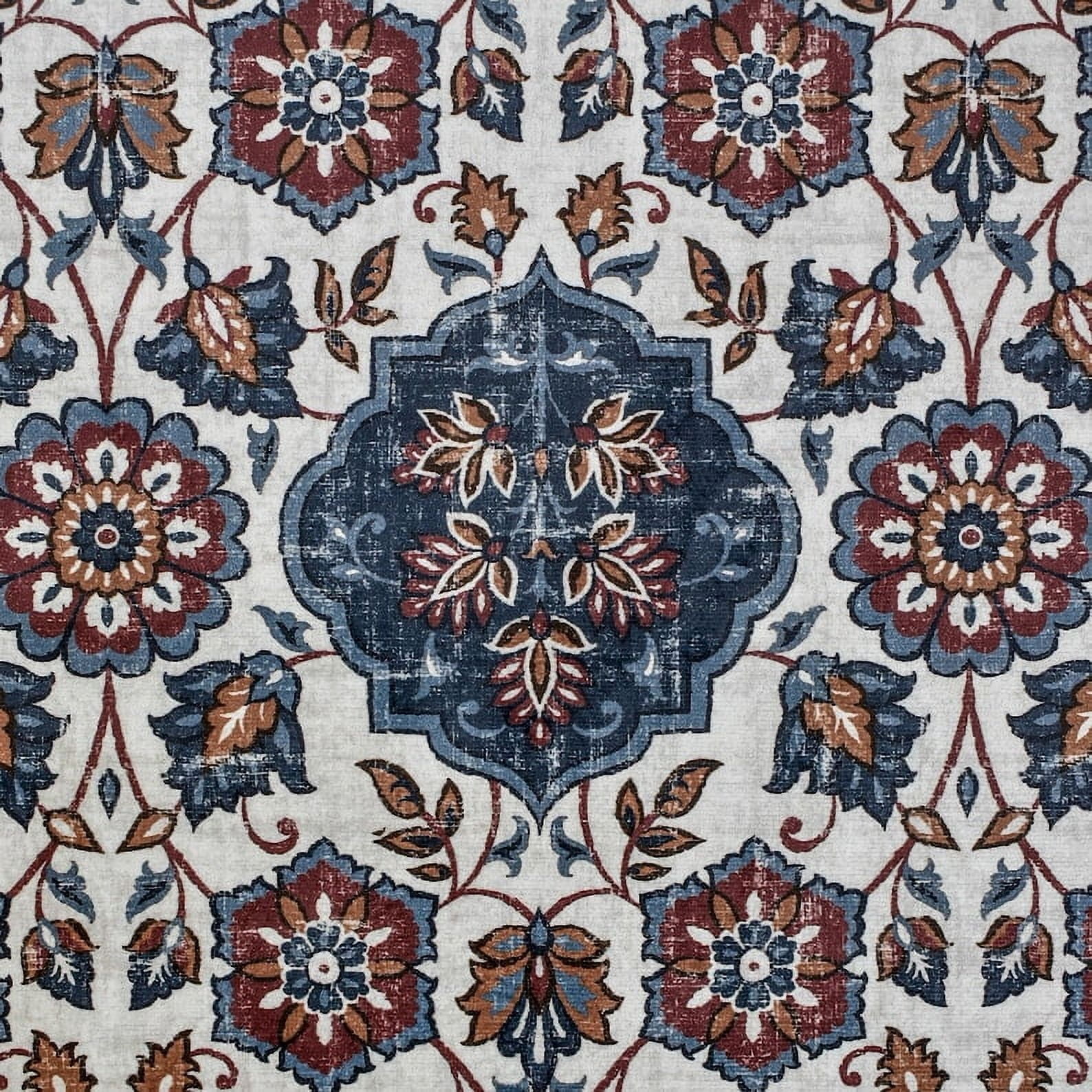 Drapery Continuous Fabric Mart Direct Blue Mandala Printed Fabric By The Yard, 14 ...