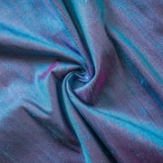 Fabric Mart Direct Blue & Pink Silk Dupioni Fabric by the Yard, 41 inches or 104 cm Width, 2 Yards Blue Solid Color Silk Upholstery Fabric For Curtains, Pillows