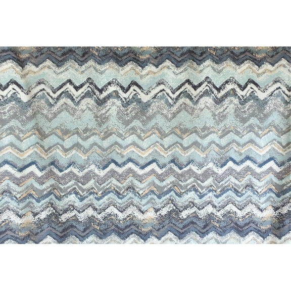 Fabric Mart Direct Blue Printed Velvet Fabric By The Yard, 54 inches or 137 cm width, 1 Yard Blue Velvet Fabric, Waves Are Scenic, Upholstery Drapery Curtain Wholesale Fabric, Window Treatment