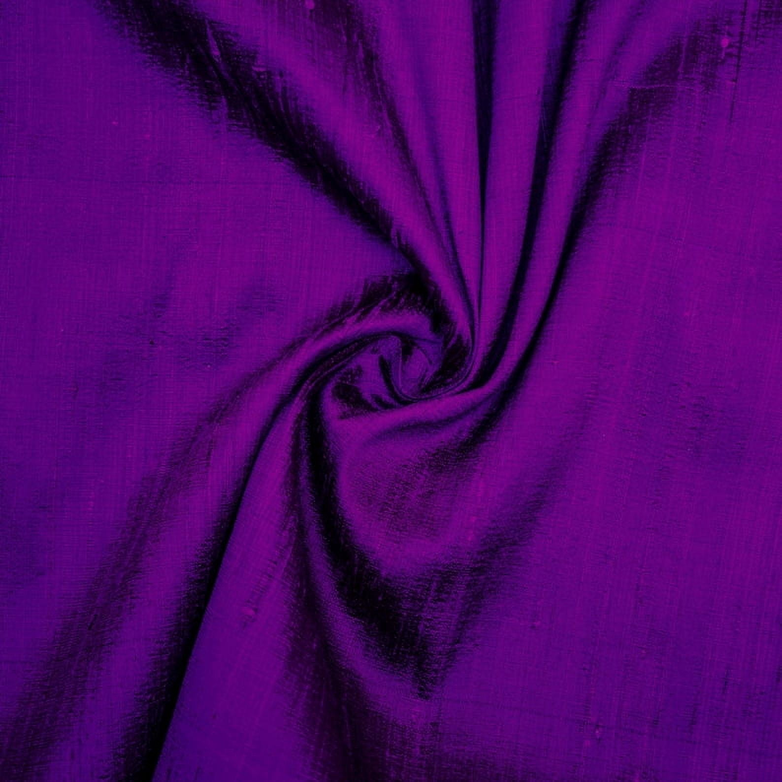 Fabric Mart Direct Bright Purple Fabric by the Yard, 41 inches or 104 cm Width Purple Silk Fabric, 4 Yards 100% Pure Silk Dupioni Fabric, Upholstery Fabric, Fabric For Curtains, Fabric For Pillows