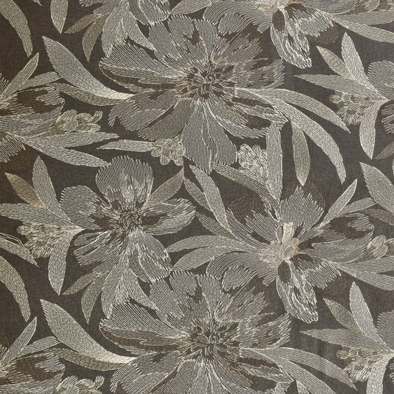 Fabric Mart Direct Brown, Beige Poly Wool Fabric By The Yard, 54 inches or 137 cm width, 9 Continuous Yards Beige Wool Fabric, Flower Embroidery, Upholstery Drapery Curtain Wholesale Fabric