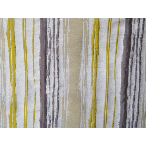 Fabric Mart Direct Chartreuse, Gray Poly Viscose Fabric By The Yard, 54 inches or 137 cm width, 9 Continuous Yards Gray Polyester Fabric, Green B& Stripes, Upholstery Drapery Curtain Wholesale Fabric