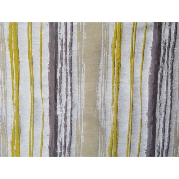 Fabric Mart Direct Chartreuse, Gray Poly Viscose Fabric By The Yard, 54 inches or 137 cm width, 14 Continuous Yards Gray Polyester Fabric, Green B& Stripes, Upholstery Drapery Curtain Wholesale Fabric