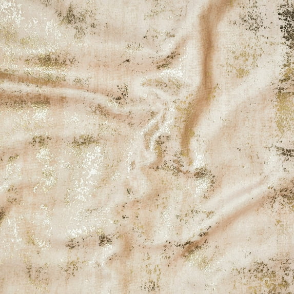 Fabric Mart Direct Cream Gold Foil Printed Fabric By The Yard, 5 Continuous Yards Printed Textured Fabric, Printed Velvet Fabric, Fabric For Curtain, Fabric For Pillow, Home Décor