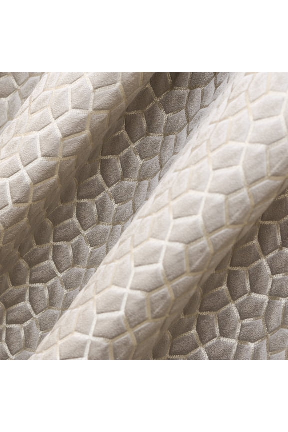 Cream Jacquard Weave Fabric By The Yard, 54 inches or 137 cm width, 19 Continuous Yards Cream Jacquard Fabric, Hexagon Geometric, Upholstery Drapery Curtain Wholesale Fabric