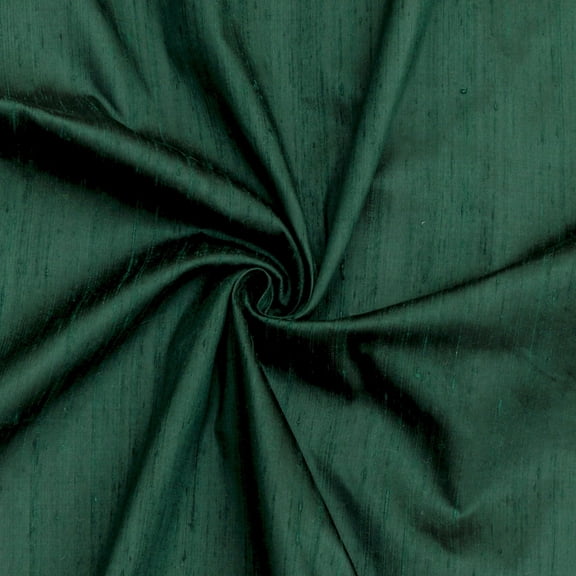 Fabric Mart Direct Dark Green Silk Dupioni Fabric By The Yard, 41 inches or 104 cm width, 7 Continuous Yards Green Silk Fabric, Slubbed Silk Dupioni, Bridal Dress Wholesale Silk Dupioni Fabric