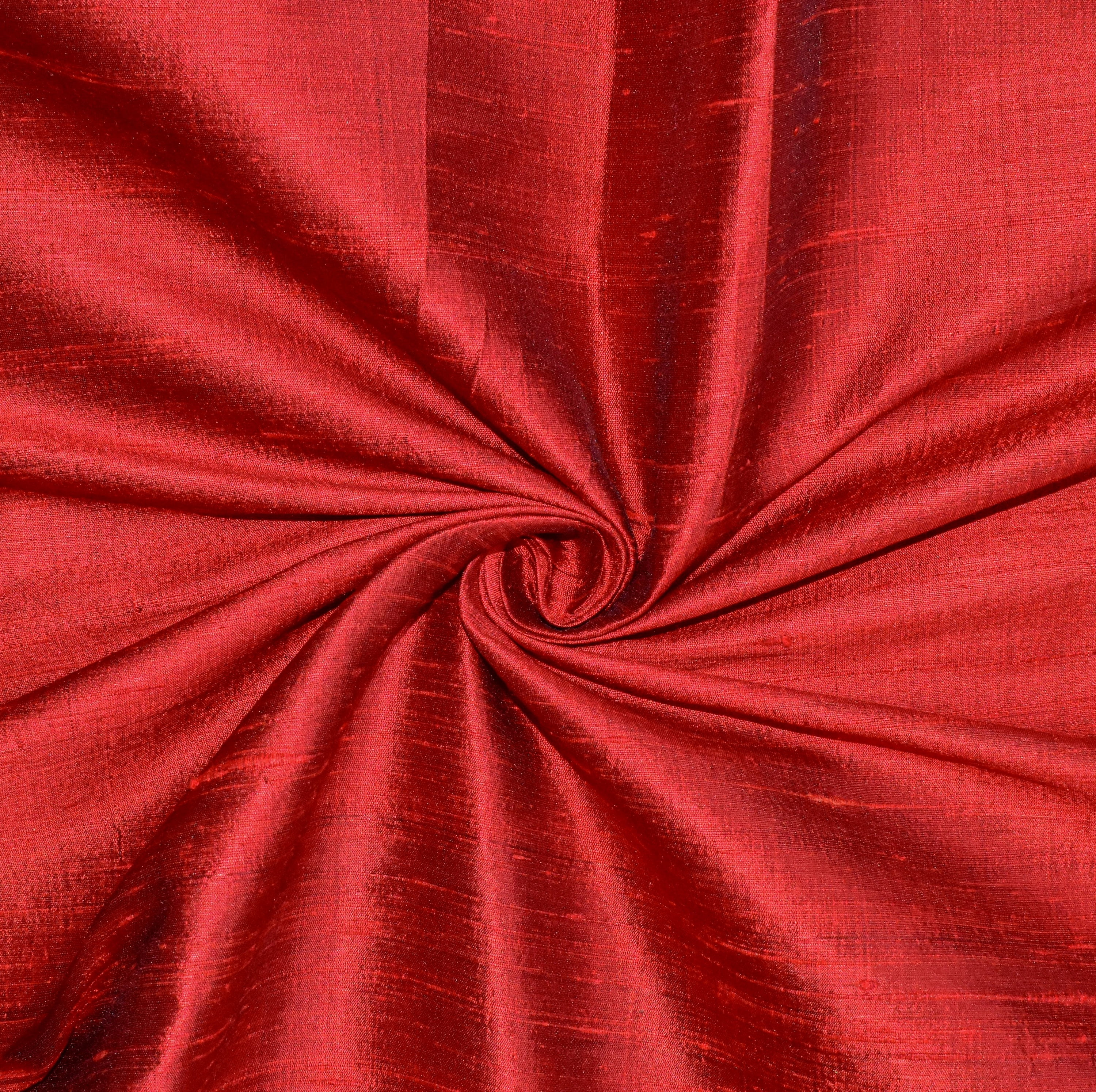 Fabric Mart Direct Deep Red 100% Pure Silk Fabric By The Yard, 41 inches or 104 cm width, 5 Continuous Yards Red Silk Fabric, Pure Silk Dupioni Bridal Dress Fabric, Upholstery Curtain Wholesale Fabric