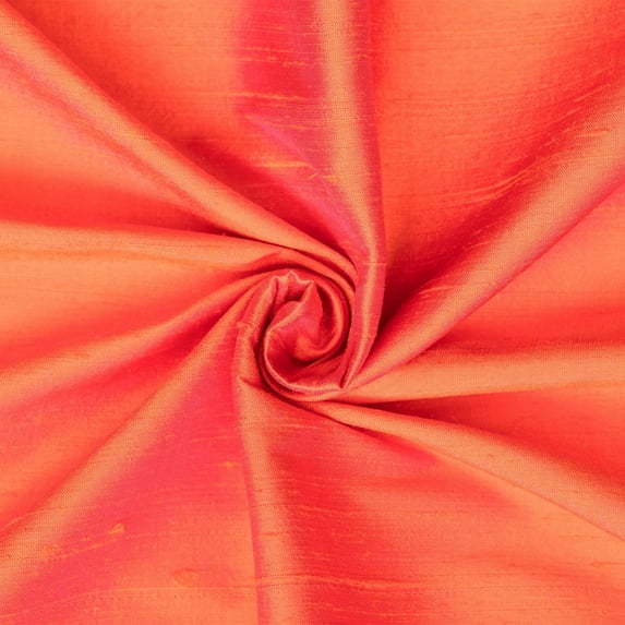 Fabric Mart Direct Fabric Silk, Orange, Pink Silk Fabric, Silk Fabric Silk Curtain Fabric, 3 Continuous Yards Pure Silk Fabrics, 41" width 100% Pure Silk Fabric by Yard Wholesale Slubbed Silk