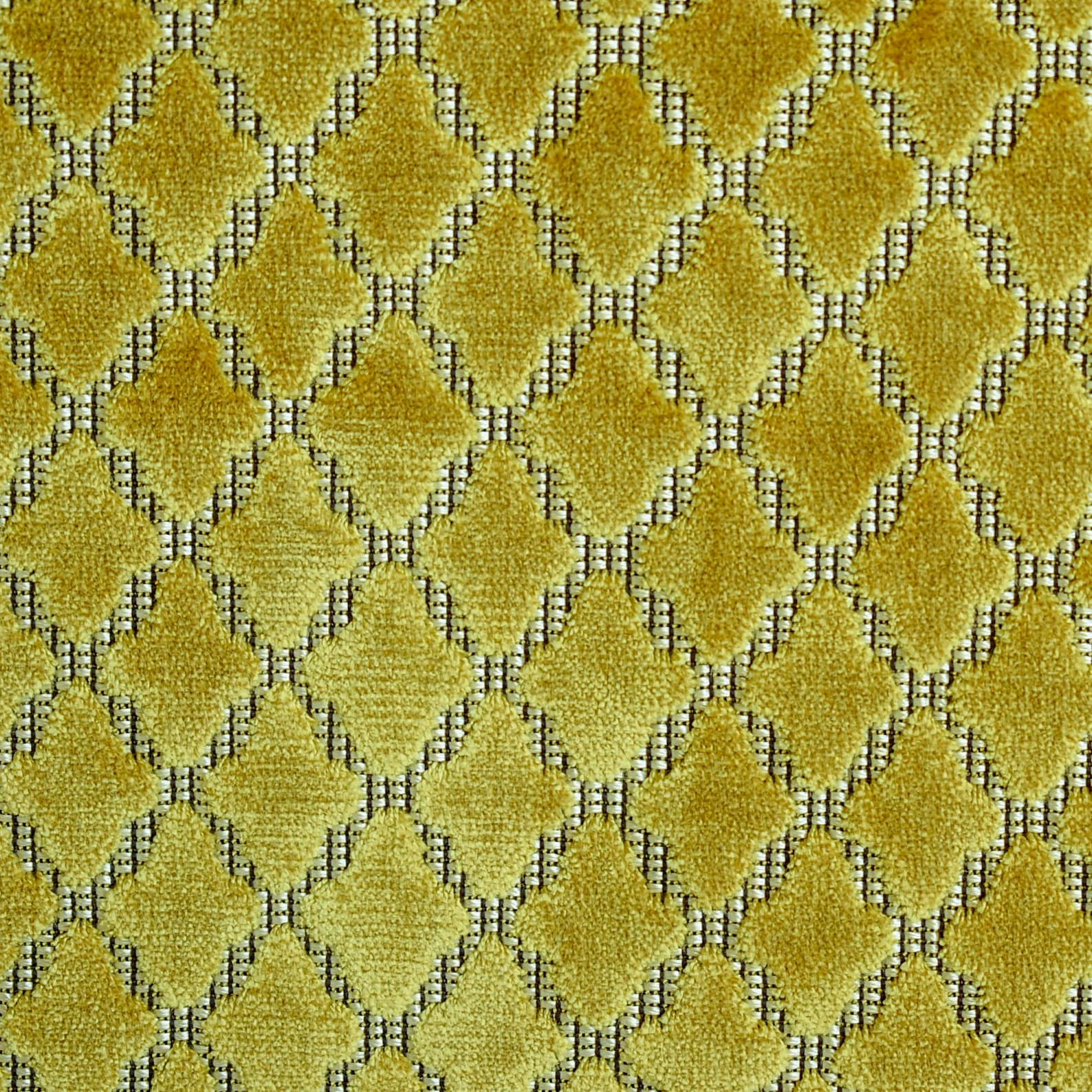 Fabric Mart Direct Geometric Chartreuse Velvet Fabric By The Yard